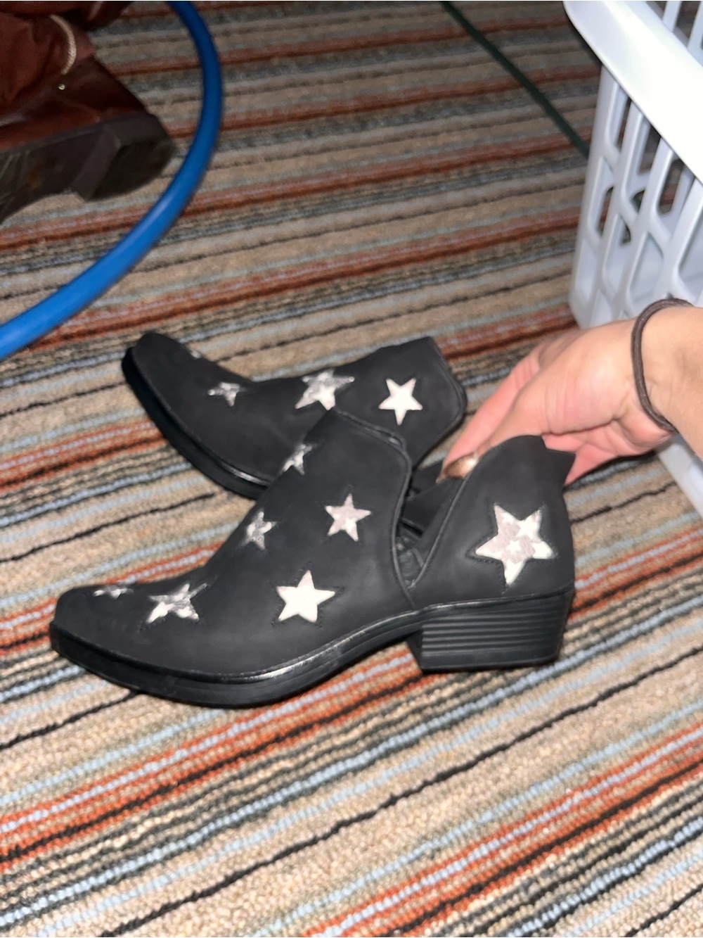 Black Star Accent Ankle Boots